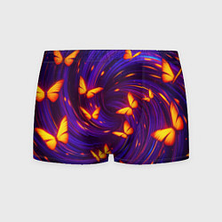 Трусы-боксеры мужские Бабочки и фон-спираль - эффект перпективы, цвет: 3D-принт