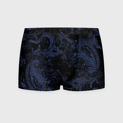 Мужские трусы Синий дракон на черном