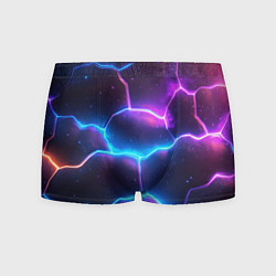 Мужские трусы Синие и фиолетовые молнии в разломе