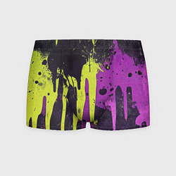 Мужские трусы Желтая и фиолетовая краска на черном