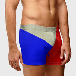 Трусы-боксеры мужские Серо-сине-красный трёхцветный, цвет: 3D-принт — фото 2