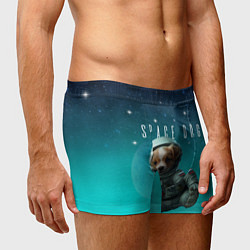 Трусы-боксеры мужские Собака в бирюзовом космосе, цвет: 3D-принт — фото 2