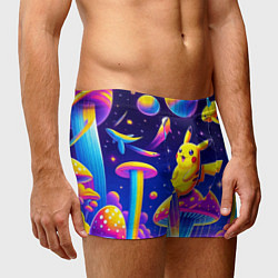 Трусы-боксеры мужские Pikachu sits on a fly agaric - ai art fantasy, цвет: 3D-принт — фото 2
