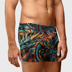 Трусы-боксеры мужские Татуировка дракона ирезуми, цвет: 3D-принт — фото 2