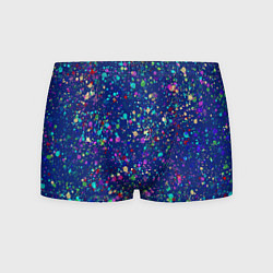 Трусы-боксеры мужские Синий с разноцветными брызгами, цвет: 3D-принт