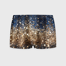 Трусы-боксеры мужские Золотые блестки на черно-синем фоне, цвет: 3D-принт