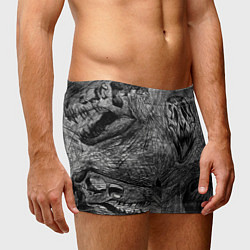 Трусы-боксеры мужские Черепа динозавров - эскиз, цвет: 3D-принт — фото 2