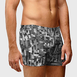 Трусы-боксеры мужские Серый геометричные полоски, цвет: 3D-принт — фото 2