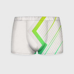 Трусы-боксеры мужские Color white line green, цвет: 3D-принт