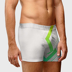 Трусы-боксеры мужские Color white line green, цвет: 3D-принт — фото 2