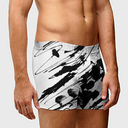 Трусы-боксеры мужские Брызги и штрихи черной краски, цвет: 3D-принт — фото 2