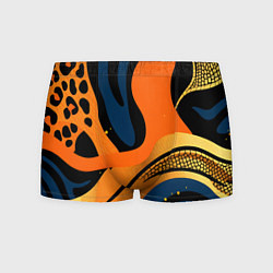 Мужские трусы Леопардовый с синим и оранжевым