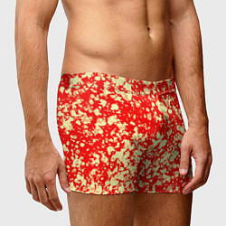 Трусы-боксеры мужские Пятнистый красно-жёлтый, цвет: 3D-принт — фото 2