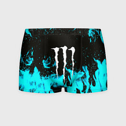 Трусы-боксеры мужские Monster energy голубой огонь, цвет: 3D-принт