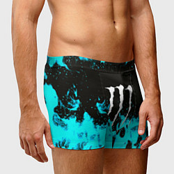 Трусы-боксеры мужские Monster energy голубой огонь, цвет: 3D-принт — фото 2