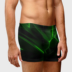 Трусы-боксеры мужские Зеленая текстура с неоном, цвет: 3D-принт — фото 2