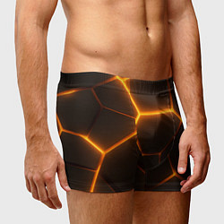 Трусы-боксеры мужские Оранжевое свечение текстура, цвет: 3D-принт — фото 2