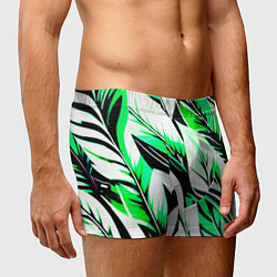Трусы-боксеры мужские Крупные листья абстракция, цвет: 3D-принт — фото 2