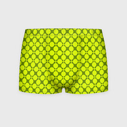 Трусы-боксеры мужские Желто зеленый неоновый узор ретро в горох, цвет: 3D-принт