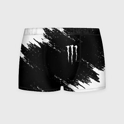 Трусы-боксеры мужские Monster energy краски штрихи белые, цвет: 3D-принт