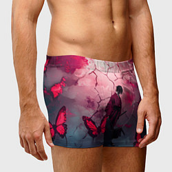 Трусы-боксеры мужские Одинокий самурай среди бабочек, цвет: 3D-принт — фото 2