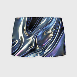 Трусы-боксеры мужские Серебро жидкий металл, цвет: 3D-принт