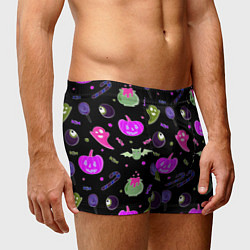 Трусы-боксеры мужские Halloween pink black pumpkin, цвет: 3D-принт — фото 2