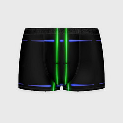 Мужские трусы Neon black light blue green line