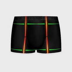 Трусы-боксеры мужские Color black green orange lines, цвет: 3D-принт
