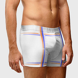 Трусы-боксеры мужские Neon white orange light blue, цвет: 3D-принт — фото 2