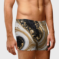 Трусы-боксеры мужские Черный агат и жидкое золото, цвет: 3D-принт — фото 2