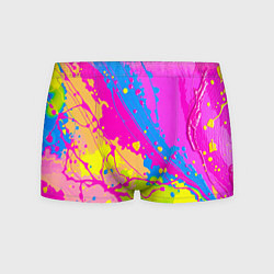 Трусы-боксеры мужские Яркая абстракция из розовых и голубых красок, цвет: 3D-принт