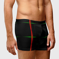 Трусы-боксеры мужские Color black green orange stripes, цвет: 3D-принт — фото 2
