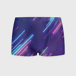 Трусы-боксеры мужские Абстракция бело синие красные полосы, цвет: 3D-принт