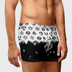 Трусы-боксеры мужские Doom черно белые аниме, цвет: 3D-принт — фото 2