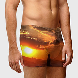 Трусы-боксеры мужские Закат на перевале актопрак, цвет: 3D-принт — фото 2
