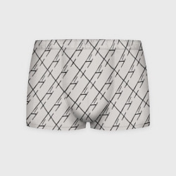 Трусы-боксеры мужские Три буквы: паттерн на бежевом, цвет: 3D-принт