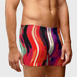 Трусы-боксеры мужские Красный абстрактные волнистые полосы, цвет: 3D-принт — фото 2