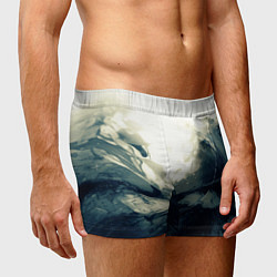 Трусы-боксеры мужские Чёрно-синие абстрактные краски, цвет: 3D-принт — фото 2