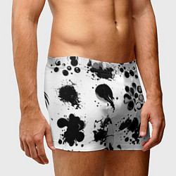 Трусы-боксеры мужские Чёрно-белые кляксы - абстракция, цвет: 3D-принт — фото 2