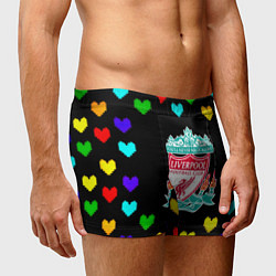 Трусы-боксеры мужские Ливерпуль пиксельные сердца, цвет: 3D-принт — фото 2