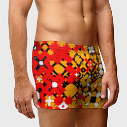 Трусы-боксеры мужские Красно-желтая геометрическая абстракция, цвет: 3D-принт — фото 2