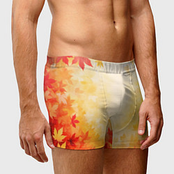 Трусы-боксеры мужские Жёлто-красный осенний, цвет: 3D-принт — фото 2