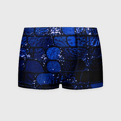 Трусы-боксеры мужские Чёрно-синий витражные плитки, цвет: 3D-принт