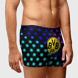 Трусы-боксеры мужские Borussia неоновые снежинки, цвет: 3D-принт — фото 2
