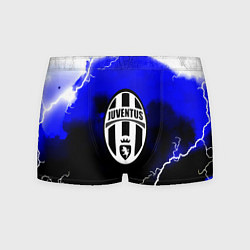 Трусы-боксеры мужские Ювентус шторм молнии текстура, цвет: 3D-принт