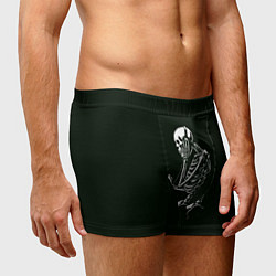 Трусы-боксеры мужские Скелет слушает музыку, цвет: 3D-принт — фото 2