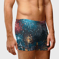 Трусы-боксеры мужские Новогодний салют, цвет: 3D-принт — фото 2