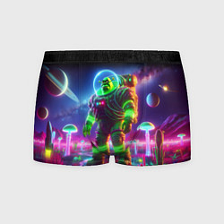 Мужские трусы Космонавт Шрук в неоновом скафандре на загадочной