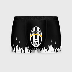 Трусы-боксеры мужские Ювентус белый огонь текстура, цвет: 3D-принт